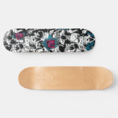 Skull Flower gothic Digital Pattern Skateboard (Horizontaal)
