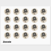 Skull Flower Ronde Sticker (Vel)