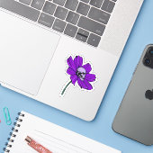 Skull Flower  Sticker (Laptop met iPhone)