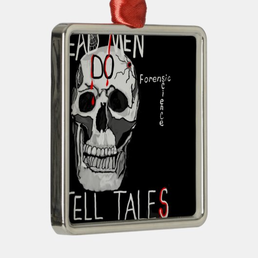 Skull forensic science CSI dode mannen Metalen Ornament (Rechts)