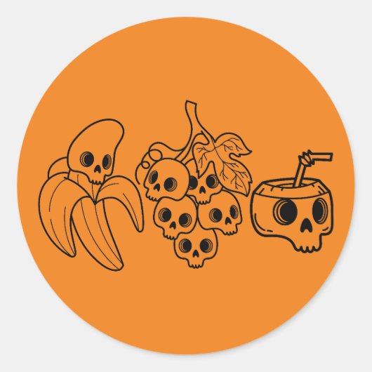 Skull Fruit Halloween Sticker Design (Voorkant)