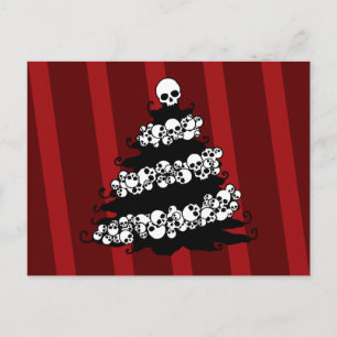 Skull Garland-kerstboom Feestdagenkaart