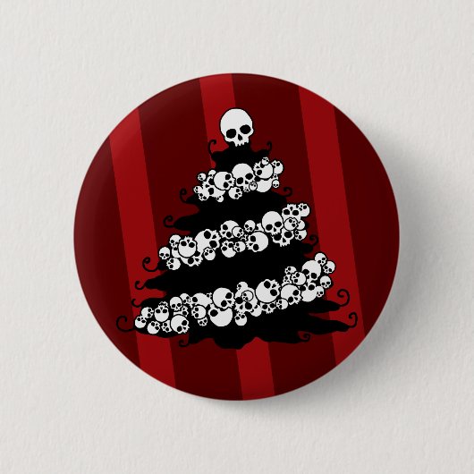 Skull Garland kerstboom Ronde Button 5,7 Cm (Voorkant)