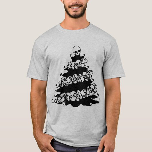 Skull Garland-kerstboom T-shirt (Voorkant)