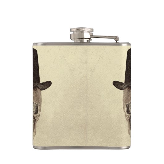 Skull Gay Mr. en Mr.  Retro Sepia Groomsman Heupfles (Achterkant)