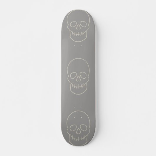 Skull - Ghost Grey and Bone Skateboard (Voorkant)