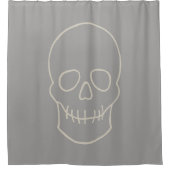 Skull - Ghost Grey and Bone White Douchegordijn (Voorkant)
