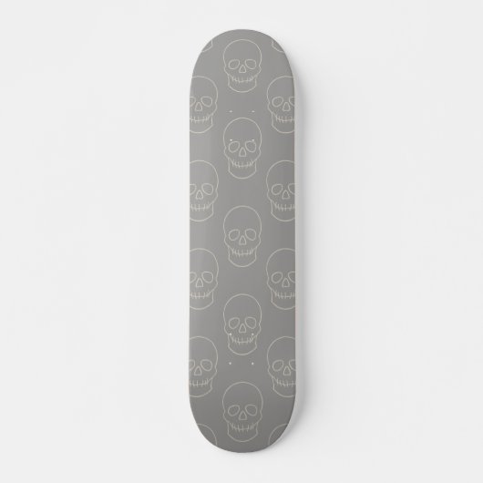 Skull - Ghost Grey and Bone White Skateboard (Voorkant)