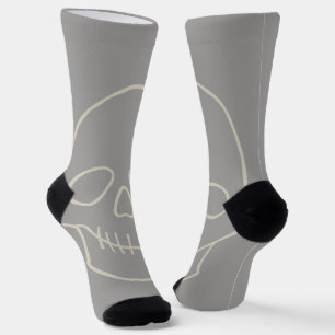 Skull - Ghost Grey and Bone White Sokken