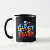 Skull Ghost Hunter Paranormal Graffiti Quote Zwart Mok (Links)
