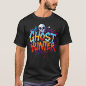 Skull Ghost Hunter Paranormal Graffiti Zwart T-shirt (Voorkant)