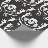 Skull & Ghosts Damask Cadeaupapier (Hoek)