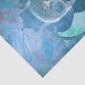 Skull Gothic Floral Blauwgroen Blue Grunge Texture Tissuepapier (Detail)