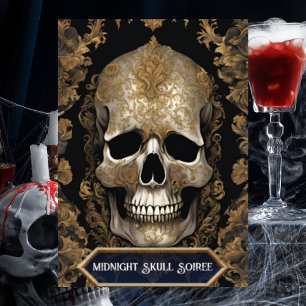 Skull Gothic Halloween Adult Party Kaart