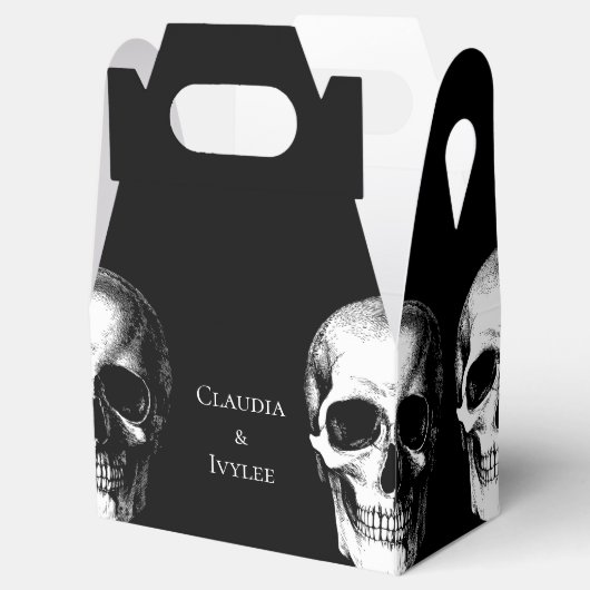 Skull Gothic Halloween Wedding Favor Boxes Bedankdoosjes (Geopend)