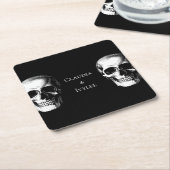 Skull Gothic Halloween Wedding Onderzetters (Schuin)