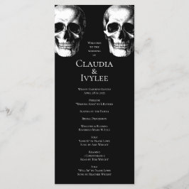 Skull Gothic Halloween Wedding Programs Menu