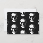 Skull Gothic Halloween Wedding Reply Kaart (Achterkant)