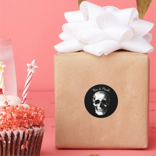 Skull Gothic Halloween Wedding Stickers (Feest)