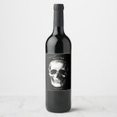 Skull Gothic Halloween Wedding Wine Labels Wijn Etiket (Voorkant)