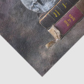 Skull Gothic Old Books Yellow Sunflower Tissuepapier (Detail)