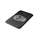 Skull Gothic Old Grunge Black and White Texture Badmat (Gekanteld)