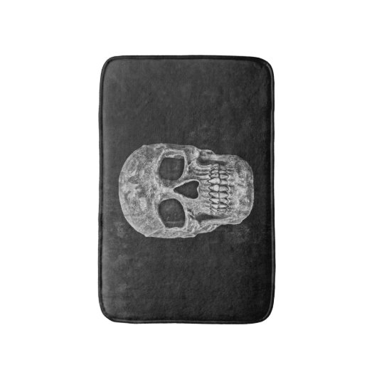 Skull Gothic Old Grunge Black and White Texture Badmat (Voorkant Verticaal)