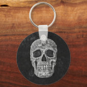 Skull Gothic Old Grunge Black and White Texture Sleutelhanger (Voorkant)