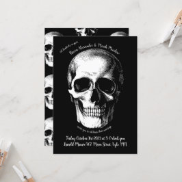 Skull Gothic Wedding Invitation Kaart