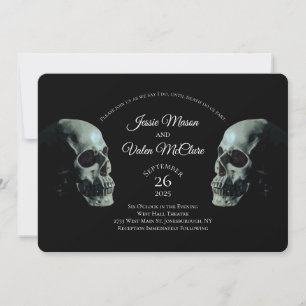 Skull Gothic Wedding Invitation Kaart