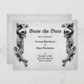 Skull Gothic Wedding Save The Date (Voorkant / Achterkant)