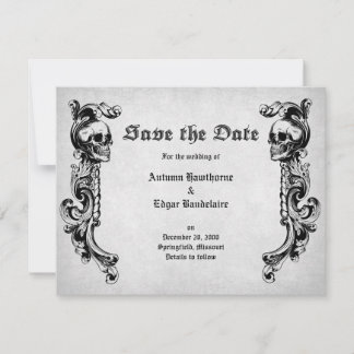 Skull Gothic Wedding Save The Date