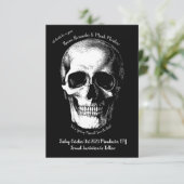 Skull Gothic Wedding Save the Date Kaart (Staand voorkant)