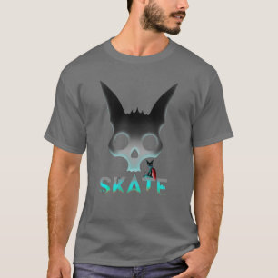 Skull Graffiti Skater Cat T-shirt