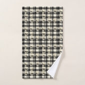 Skull Grid – Macabre geometrie in zwart-wit Bad Handdoek (Handdoek)