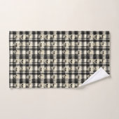 Skull Grid – Macabre geometrie in zwart-wit Bad Handdoek (Handdoek)