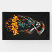 Skull Grim Reaper Halloween Spandoek (Horizontaal)