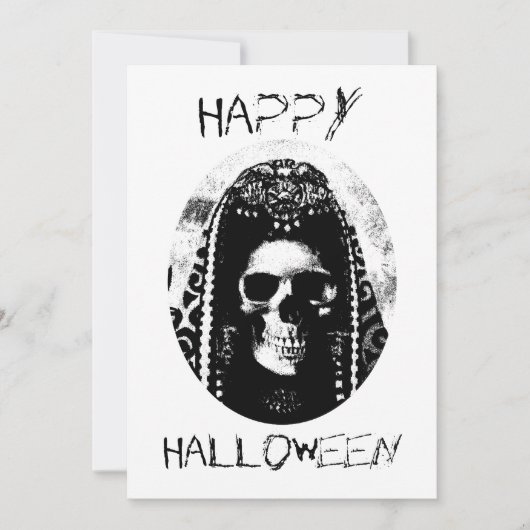 Skull Halloween Invite Kaart (Voorkant)