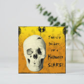 Skull Halloween Party Invitation Kaart (Staand voorkant)