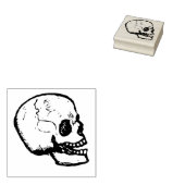 Skull Happy Halloween Horror Spooky Black Rubberstempel (Gestempeld)