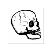 Skull Happy Halloween Horror Spooky Black Rubberstempel (Afrduk)