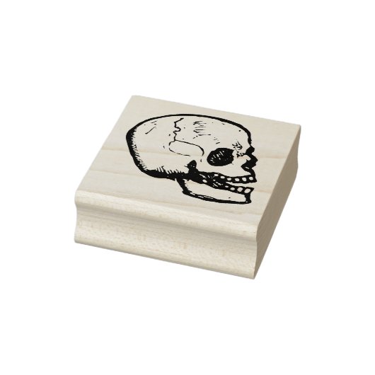 Skull Happy Halloween Horror Spooky Black Rubberstempel (Stempel)