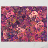Skull Head Gothic  Style Roze Paarse kunst (Voorkant)