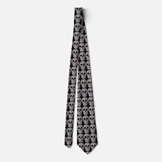 Skull Head Grey Black Gothic Cool Pattern Stropdas (Achterkant)