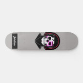 Skull head met aangepaste helmnaam skateboard (Horizontaal)