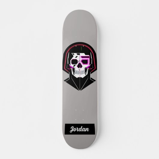 Skull head met aangepaste helmnaam skateboard (Voorkant)
