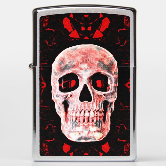 Skull Head Pop Art Gothic Black Red Modern (Voorkant)