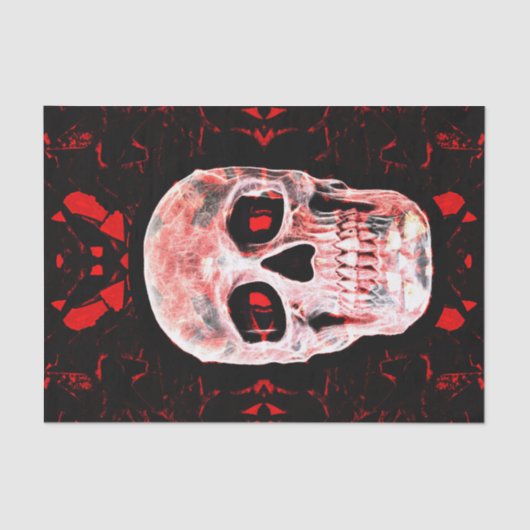 Skull Head Pop Art Gothic Black Red Modern Tissuepapier (Voorkant)