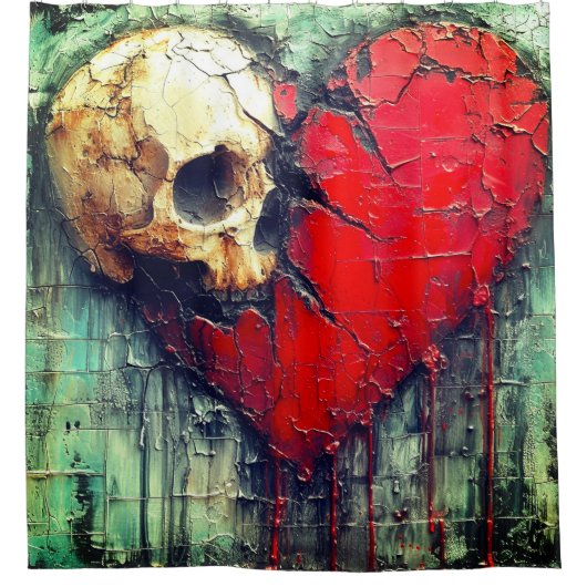 Skull Heart Douchegordijn (Voorkant)