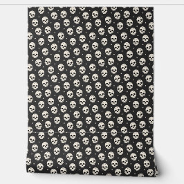 Skull Heart Eyes on Dark Grey Behang